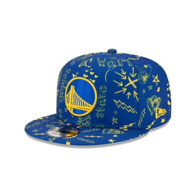 Sapca New Era Golden State Warriors NBA Doodle 9FIFTY Snapback - Albastri